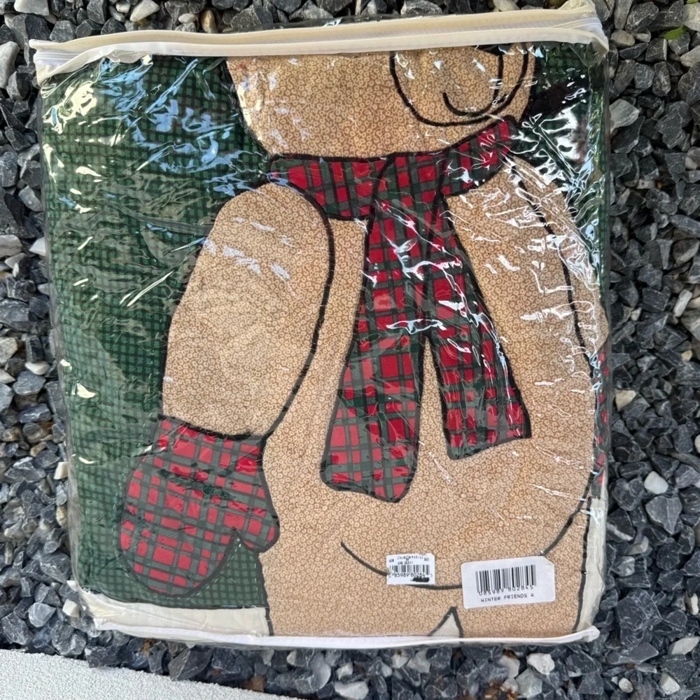 American Pacific Country Classics Winter Friends Hand Quilted Patchwork Throw